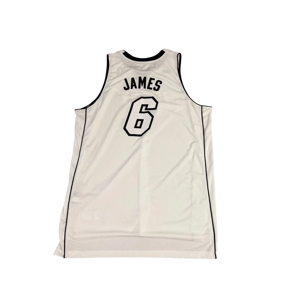 Adidas LeBron James Miami Heat NBA Jersey Mens 2XL‎ White  7679A 6